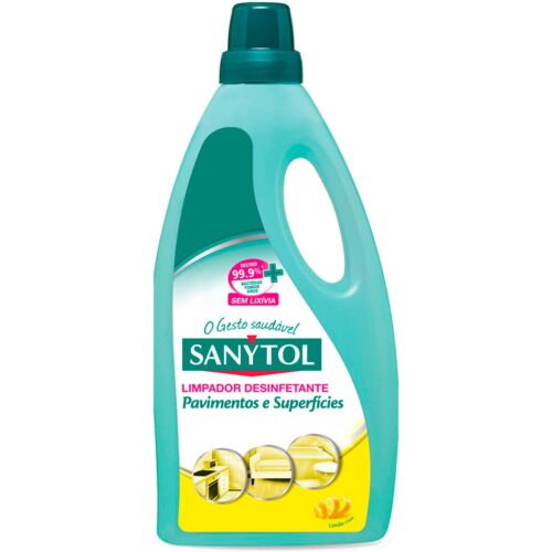 LAVA TUDO DESINFETANTE PAVIMENTOS/SUPERFICIES LIMÃO SANYTOL 1,2L