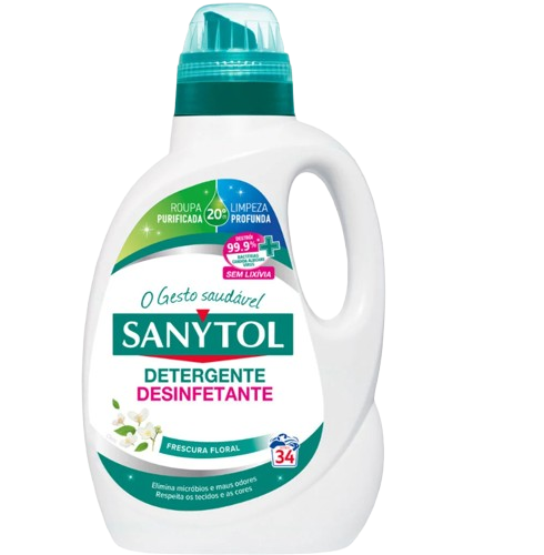 DETERGENTE DESINFETANTE LÍQUIDO ROUPA FLORES BRANCAS SANYTOL 34D