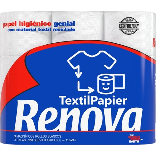 PAPEL HIGIÉNICO TEXTILPAPIER RENOVA 9 ROLOS - Image 2