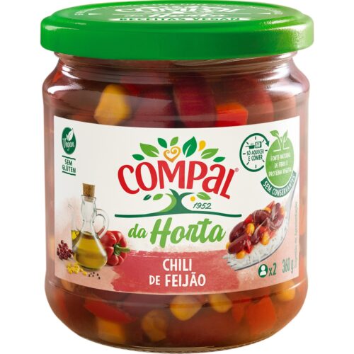 FEIJÃO COM CHILI COMPAL FRASCO 360GR