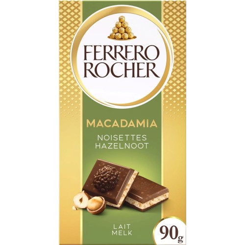 TABLETE CHOCOLATE LEITE MACADANIA FERRERO 90GR