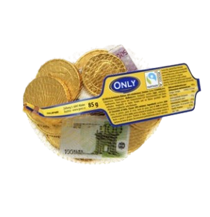 REDE MOEDAS E NOTAS CHOCOLATE ONLY 85GR