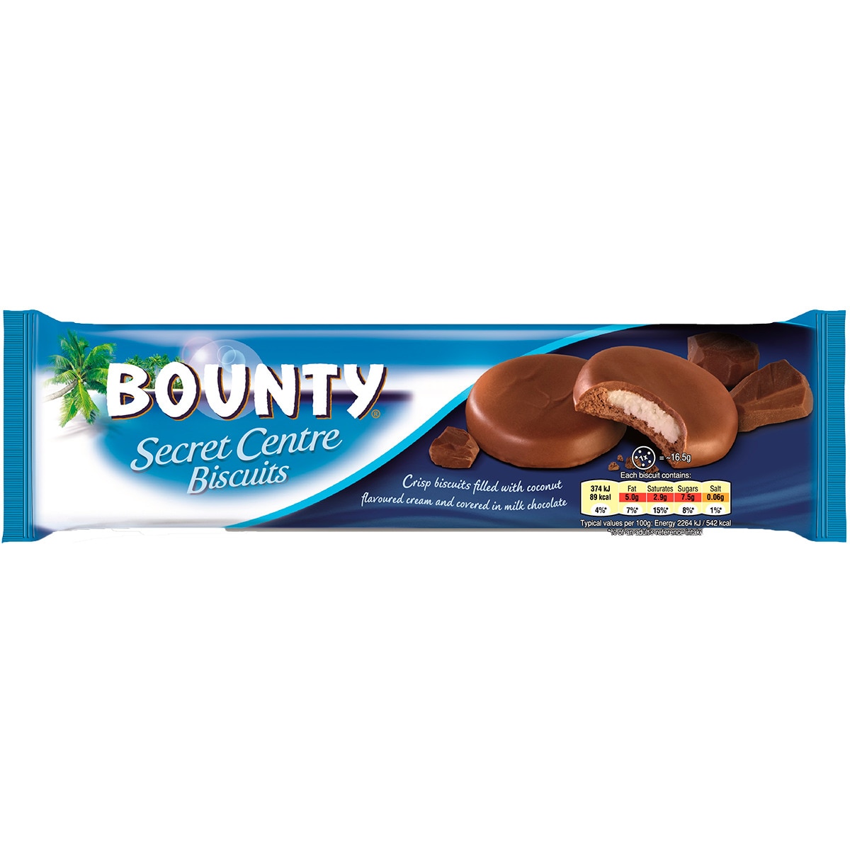 BOLACHA DE COCO COBERTA DE CHOCOLATE BOUNTY 132GR