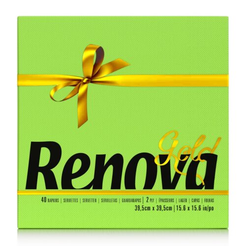 GUARDANAPO RENOVA GOLD VERDE F/D 39X39 40UN