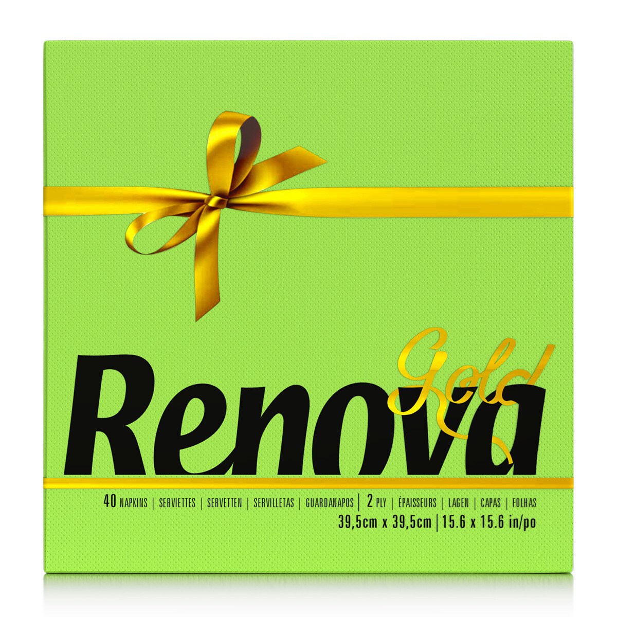 GUARDANAPO RENOVA GOLD VERDE F/D 39X39 40UN