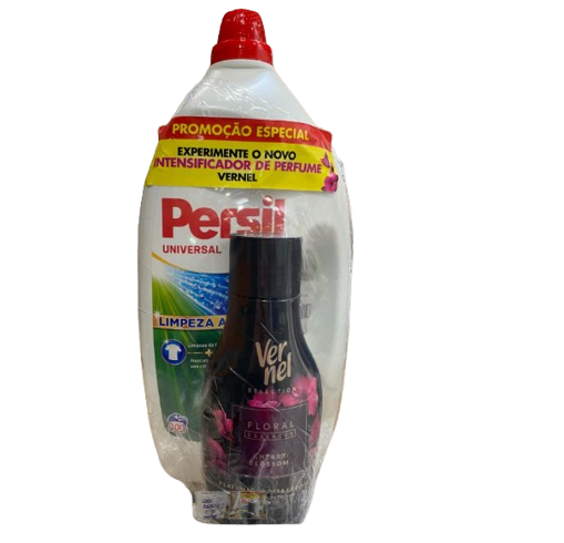 DETERGENTE LÍQUIDO MÁQUINA ROUPA PERSIL UNIVERSAL 100D + INTENSIFICADOR PERFUME VERNEL CHERRY 30 DOSES