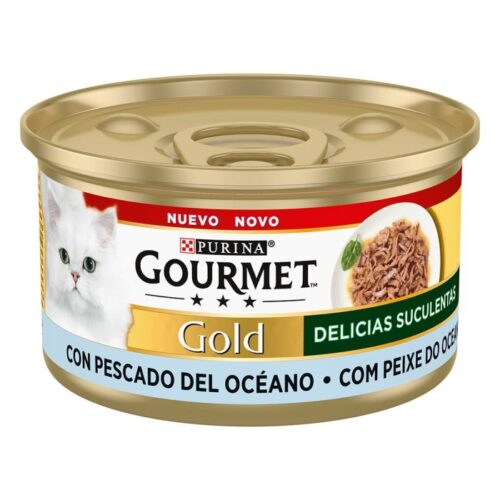 ALIMENTO GATO GOURMET GOLD DELÍCIAS SUCULENTAS PEIXE DO OCEANO 85GR