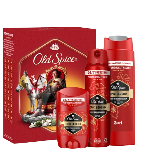 CONJUNTO EPIC LEGEND DESODORIZANTE + STICK + GEL OLD SPICE