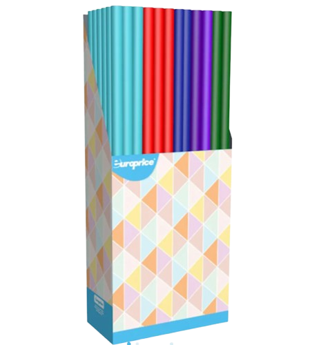 PAPEL EMBRULHO CORES LISAS SORTIDAS EUROPRICE 70CMX2MT
