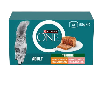 ALIMENTO HÚMIDO GATO ADULTO SALMÃO/FRANGO PURINA ONE 4X85G