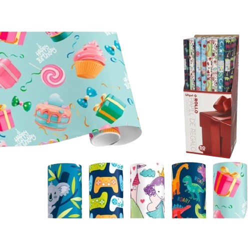 PAPEL EMBRULHO CRIANÇA GERIMPORT 70CMX2MT