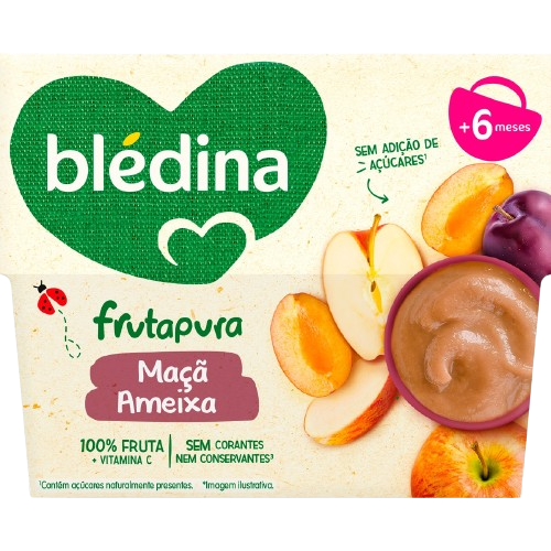 FRUTA AMEIXA E MAÇÃ BLÉDINA 4X95GR