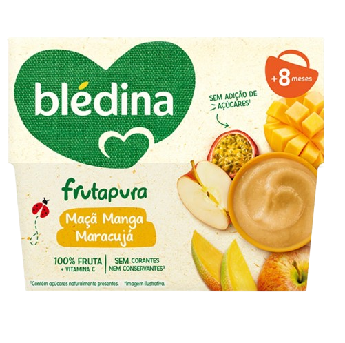FRUTA MAÇÃ MANGA E MARACUJÁ BLÉDINA 4X95GR