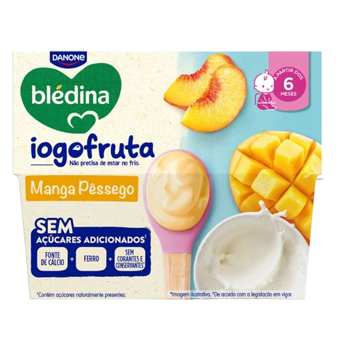 ALIMENTO LÁCTEO IOGOFRUTA MANGA PÊSSEGO BLÉDINA 4X95GR