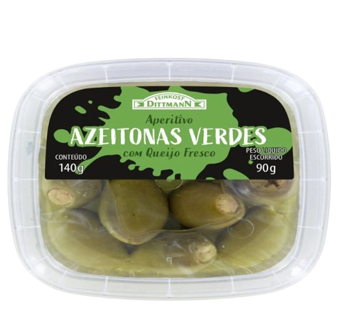 AZEITONAS VERDES COM QUEIJO FRESCO DITMANN 140GR