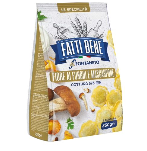 RAVIOLI FRESCO COM COGUMELOS E QUEIJO MASCARPONE FATTI BENE 250GR