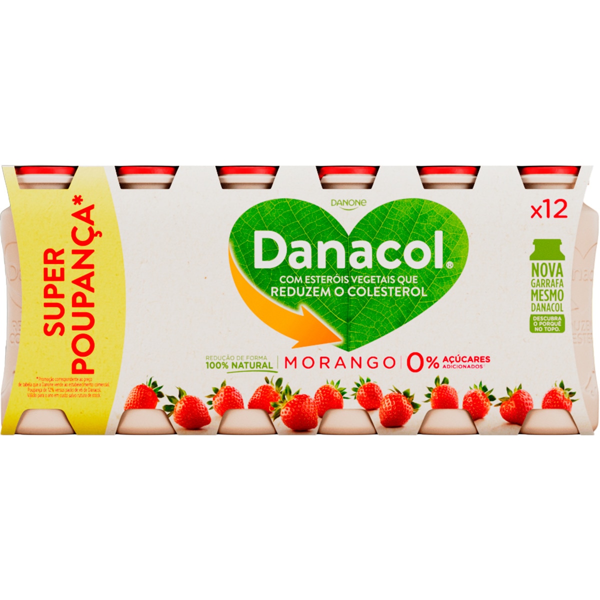 IOGURTE LÍQUIDO MORANGO SEM AÇÚCAR DANACOL 12X100GR