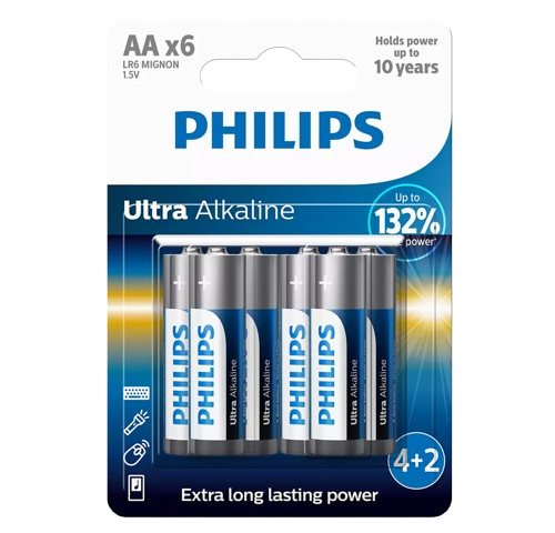 PILHAS PHILIPS ULTRA ALCALIN LR06 BL4+2