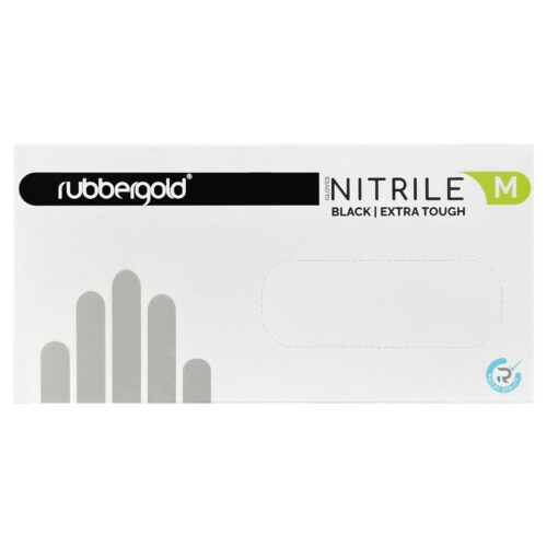 LUVAS NITRILO PRETAS TAMANHO M RUBBERGOLD 100UN