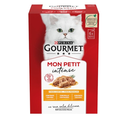 ALIMENTO PATÉ GATO MON PETIT AVES GOURMET 6X50GR