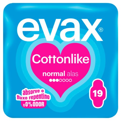 PENSO HIGIÉNICO COM ALAS NORMAL EVAX COTTONLIKE 19UN