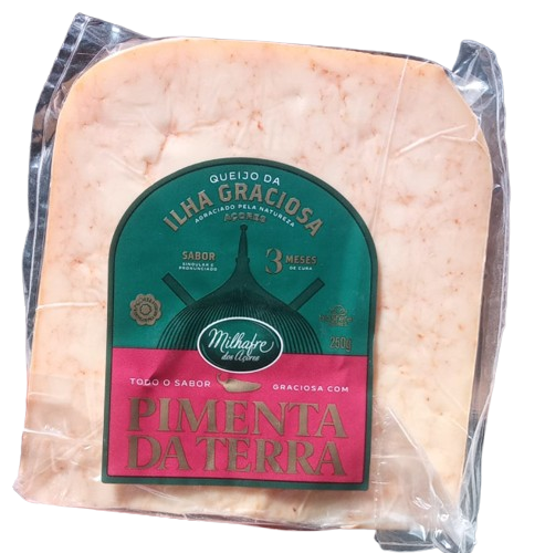 QUEIJO CURADO VACA MILHAFRE ILHA GRACIOSA 3 MESES PIMENTA DA TERRA 250GR