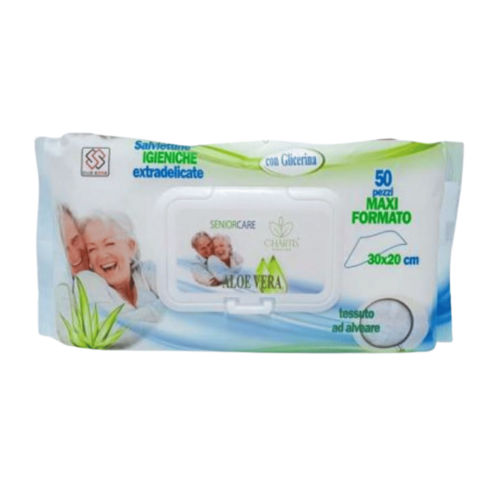 TOALHITAS SENIORCARE CHARTIS ALOE VERA ADULTOS 50UN
