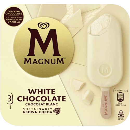 GELADO CHOCOLATE BRANCO MAGNUM 3X90ML